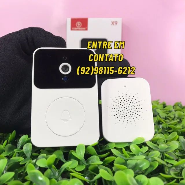 Campainha com Camera sem Fio Wifi Inteligente Kapbom- X9-Entregas 9h as 22h