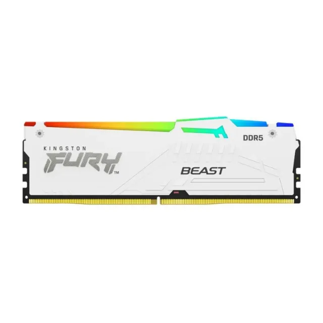 Memória Gamer DDR5 16GB 5600MHz Kingston FURY Beast White KF556C40BWA-16 - WZetta