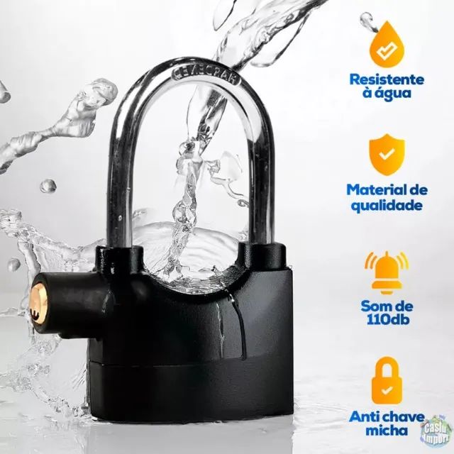 Cadeado grande com alarme antifurto - Foto 5