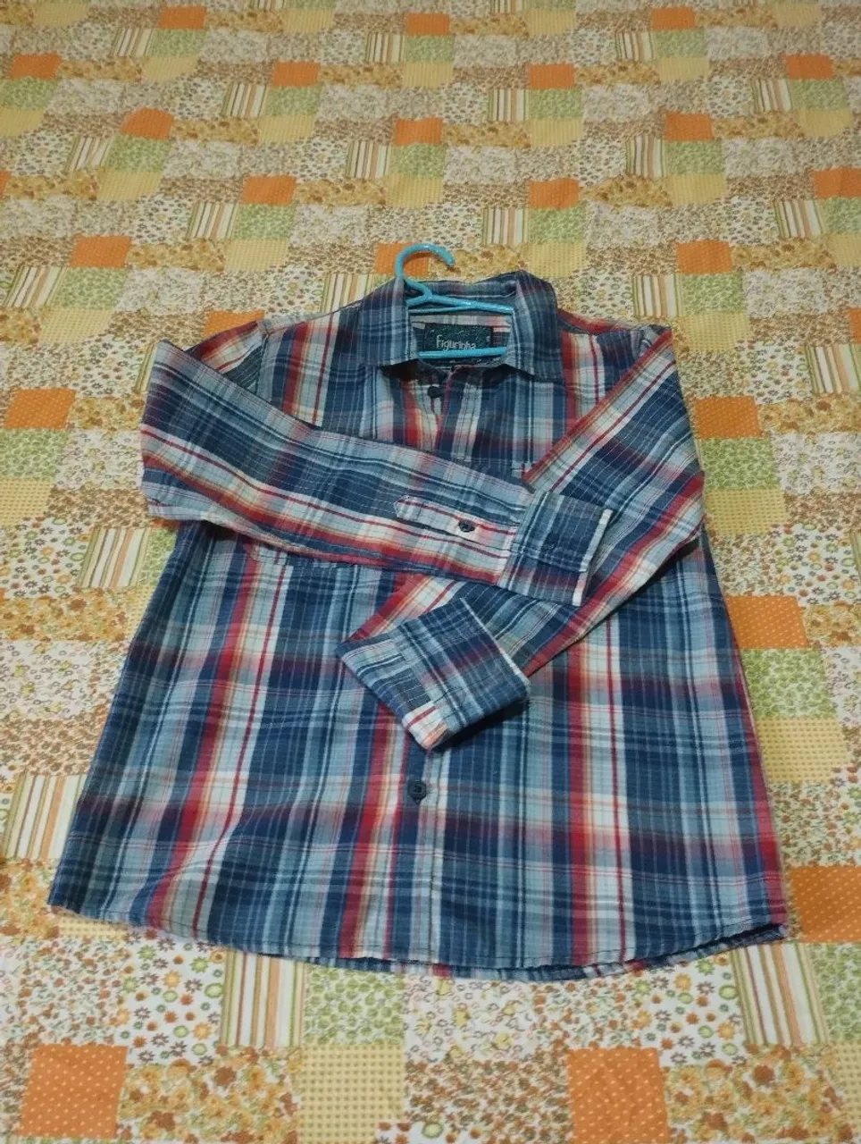 Camisa Xadrez Azul e Vermelha