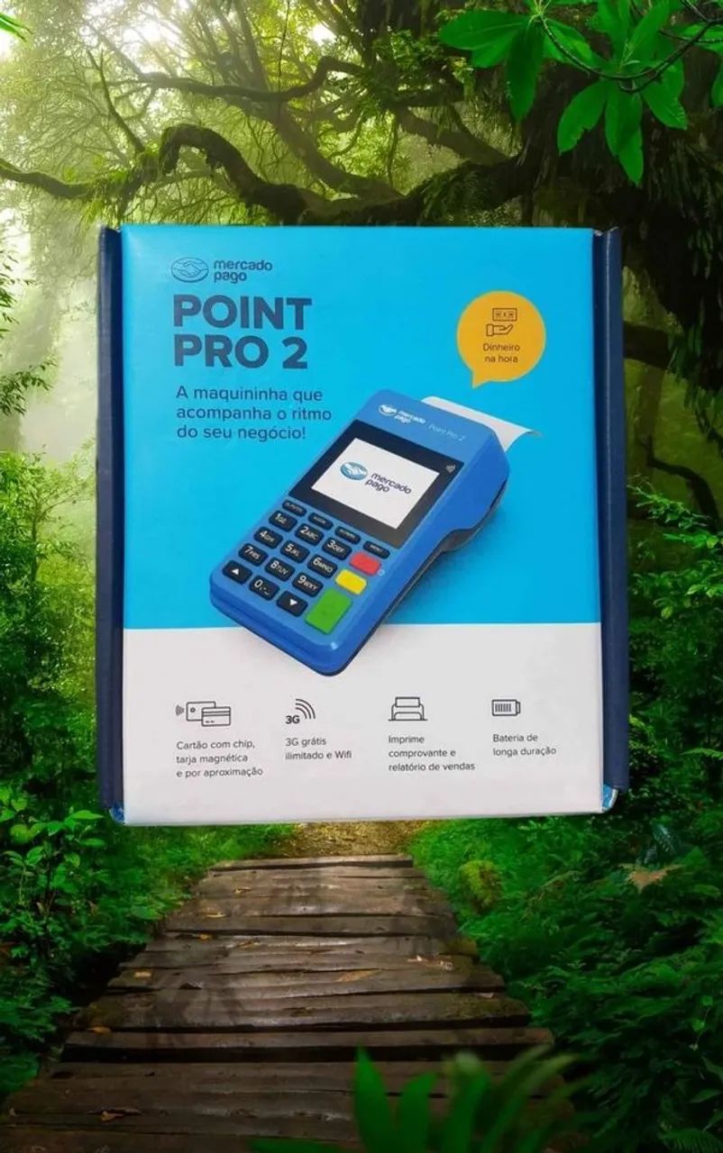 MÁQUINA DE CARTÃO POINT PRO 2 - CHIP 3G E WIFI - MERCADO PAGO - Foto 2
