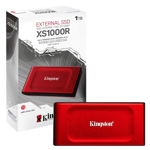 SSD Externo Kingston XS1000, 1 TB, USB 3.2 Gen2, Original, Até 1050 MB/s, Novo, Lacrado