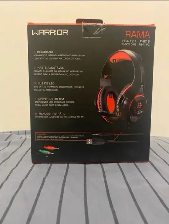 Headset Gamer Warrior Rama PH219 - Novo - Foto 4