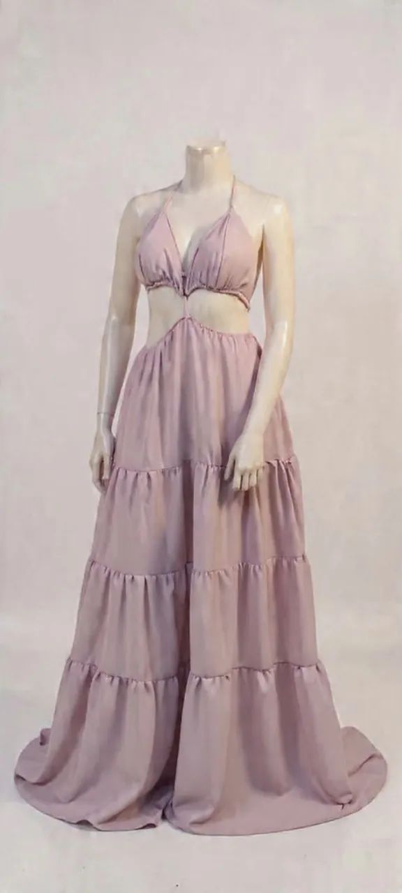 Vestido Rosa Longo