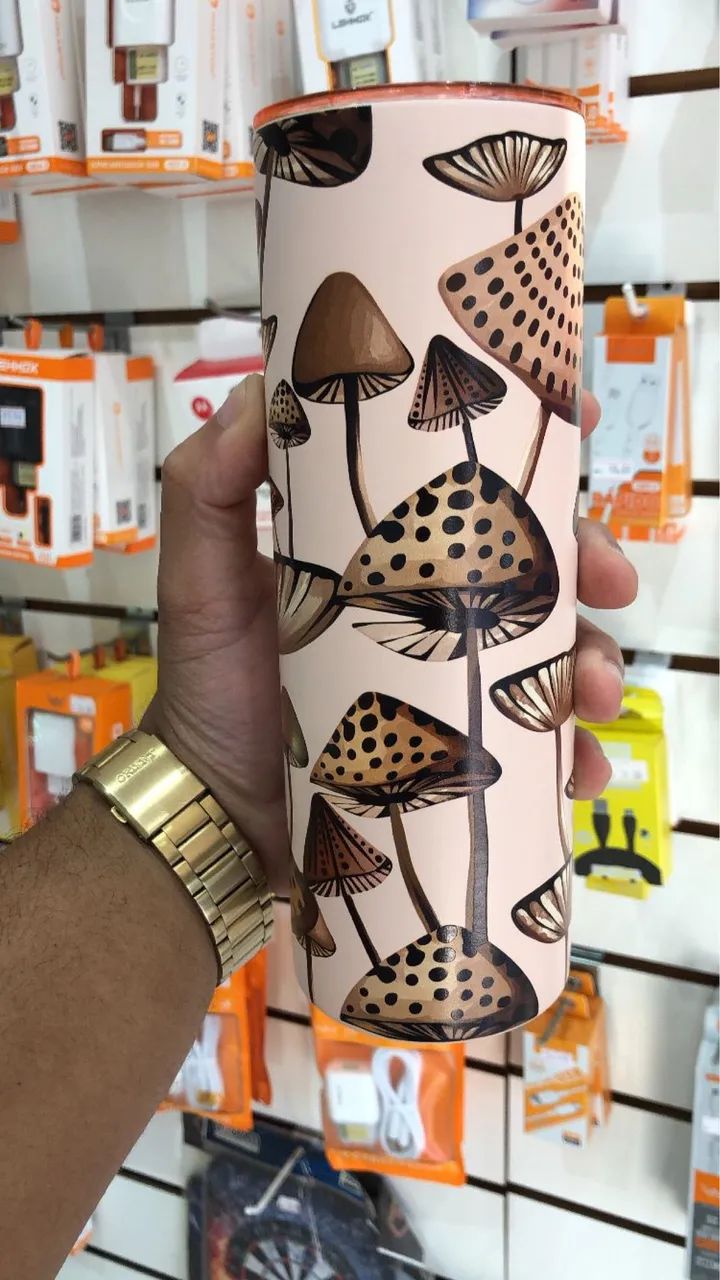 Copo Térmico Estilo Tropical Tampa Estampas Naturais 700ml - Foto 3