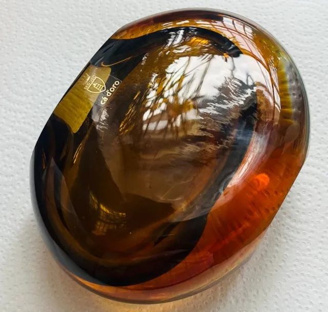 Vaso em Murano puro Bicolor Cristaleria Ca'Doro de mesa pesado e firme Lindíssimo Novo - Foto 4