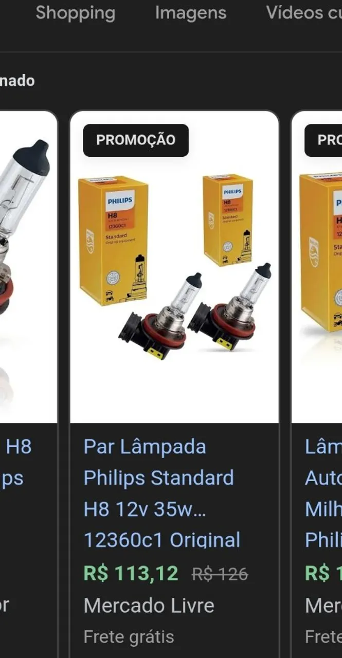 Par Lâmpada Philips H8 12v 35w 12360c1 Original