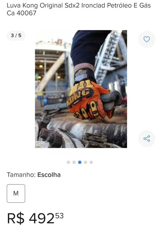 Luva de Segurança Kong Sdx2 Ironclad Petróleo e Gás - Foto 3