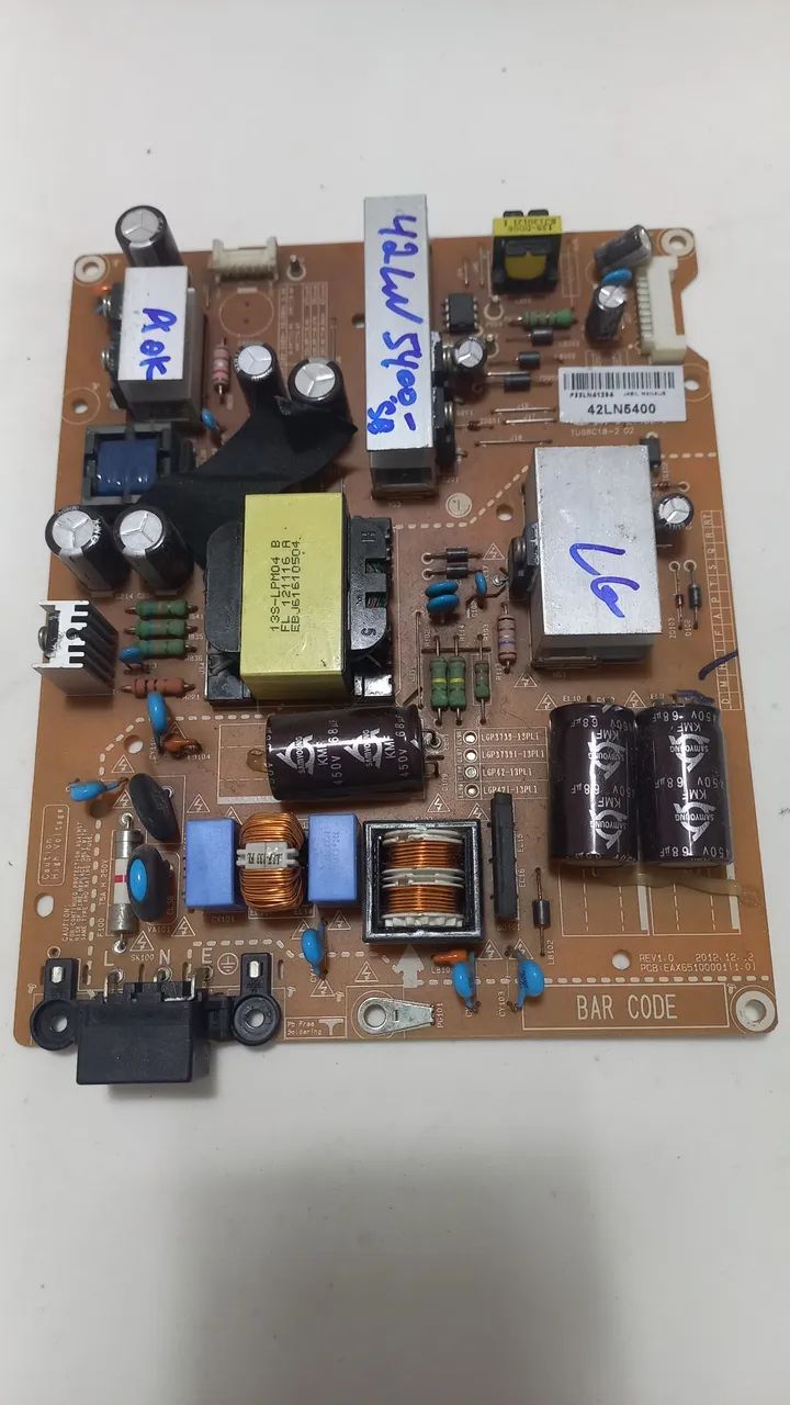 Placa Fonte da TV LG 42LN5400 - Peça de Reposição
