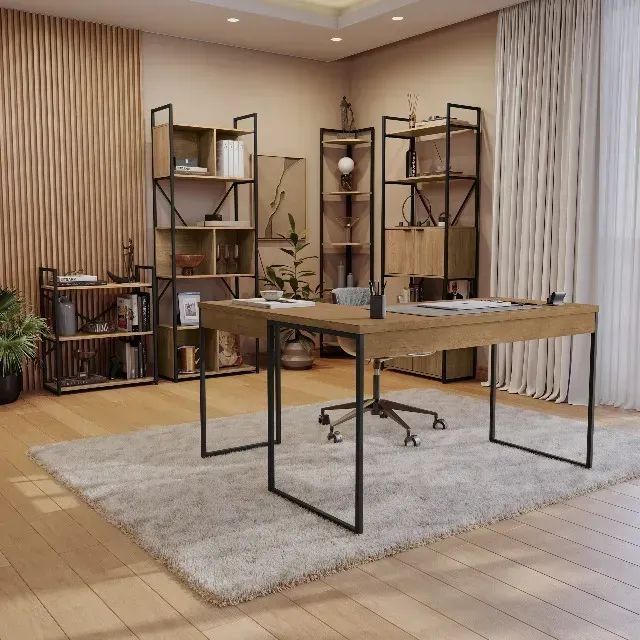 KIT PARA ESCRITORIO COMPLETO EM MODELO INDUSTRIAL - PREÇOS ABAIXO
