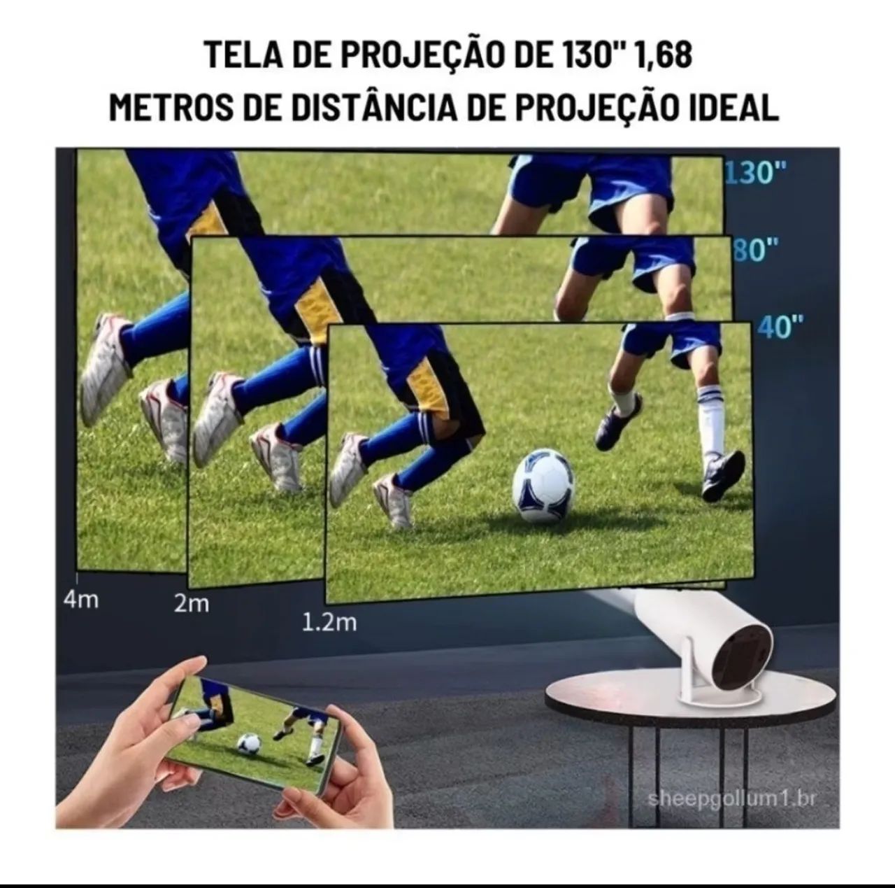 Projetor 4K para Celular HY300 - Tela Grande, Auto Foco - Foto 2