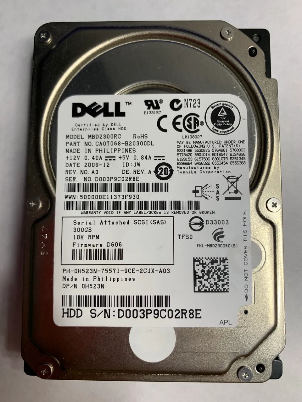 HD DELL 300Gb 10K MBD2300RC