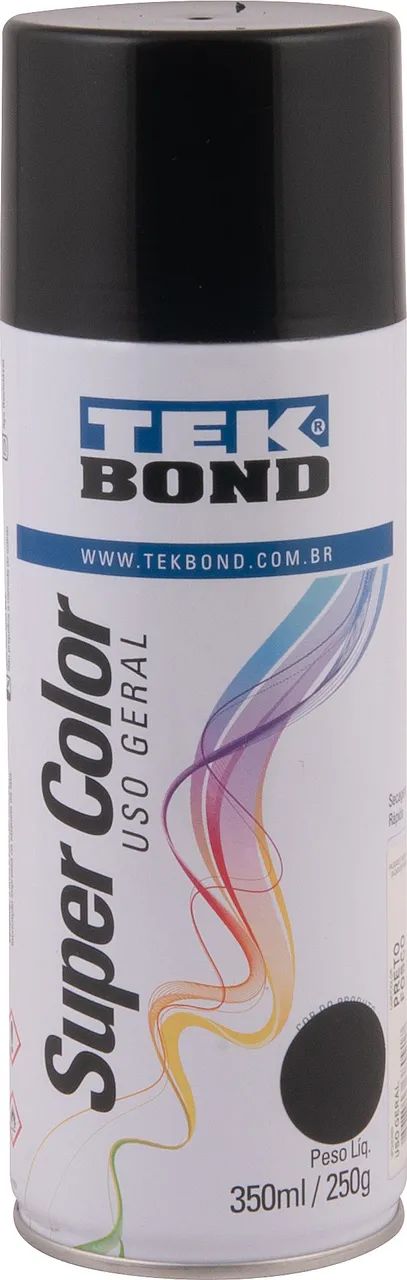  Tinta Spray Preto Fosco 350 ml - TEKBOND