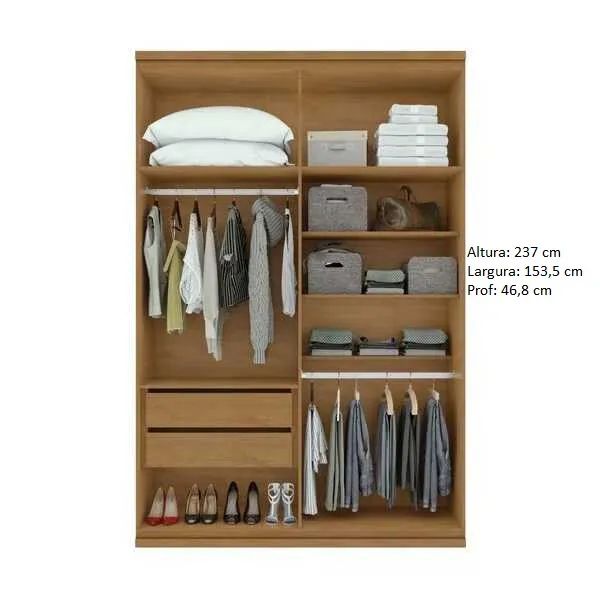 Guarda Roupa 4 Portas 2 Gavetas 100% MDF Novo Fazemos Entrega - Foto 2