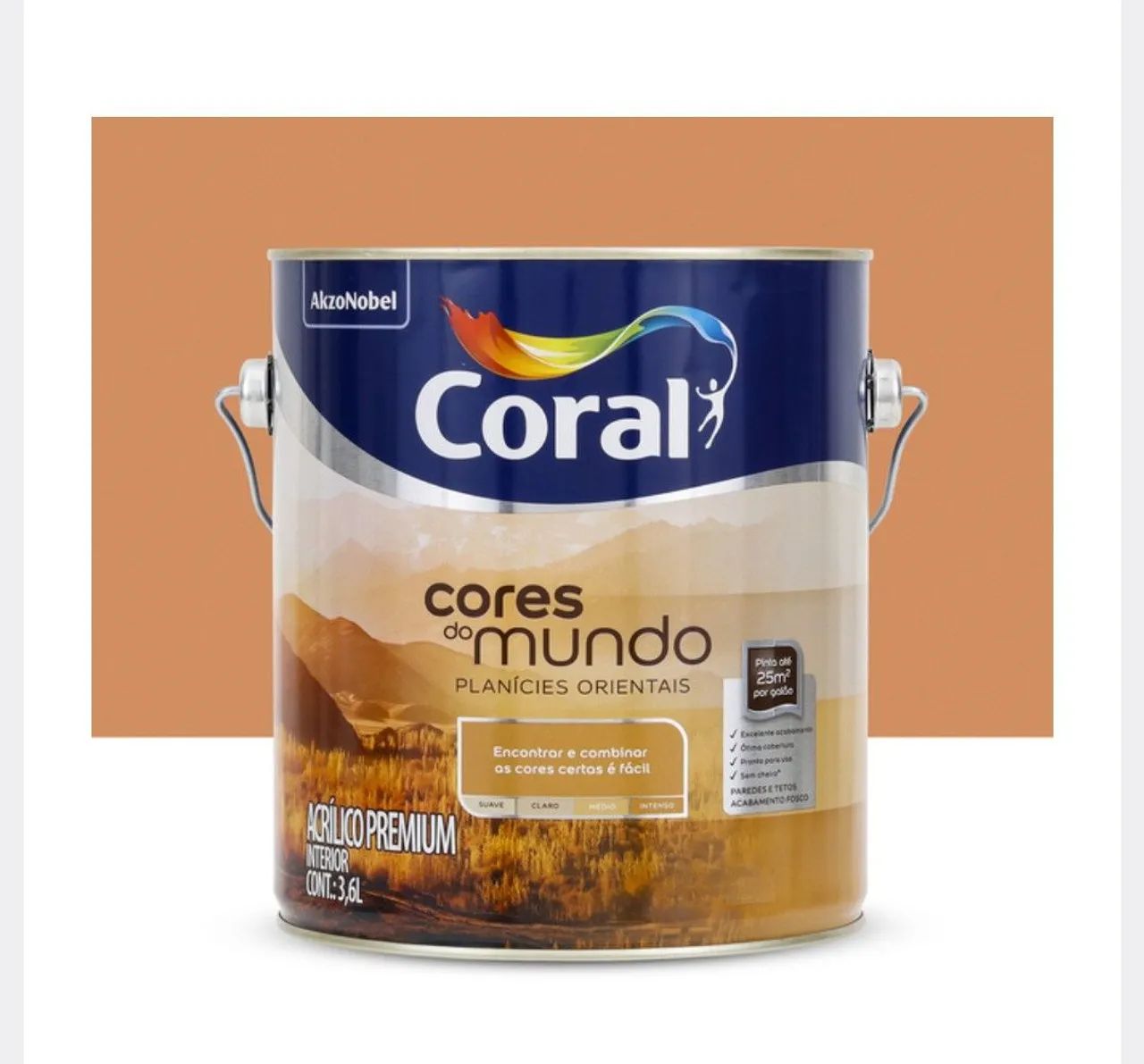 Tinta Coral Acrílica fosca 3,6 litros 