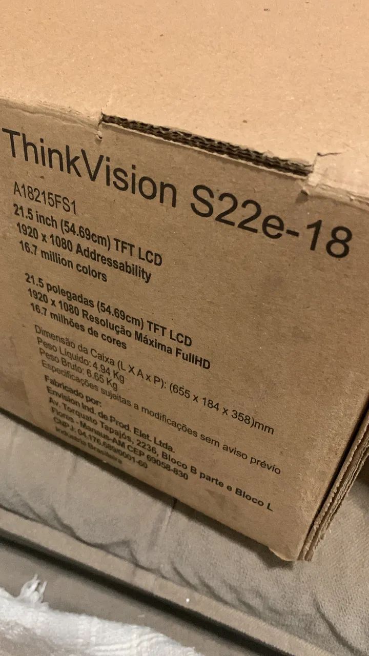Monitor 21,5 polegadas ThinkVision - Novo na Caixa - Foto 2
