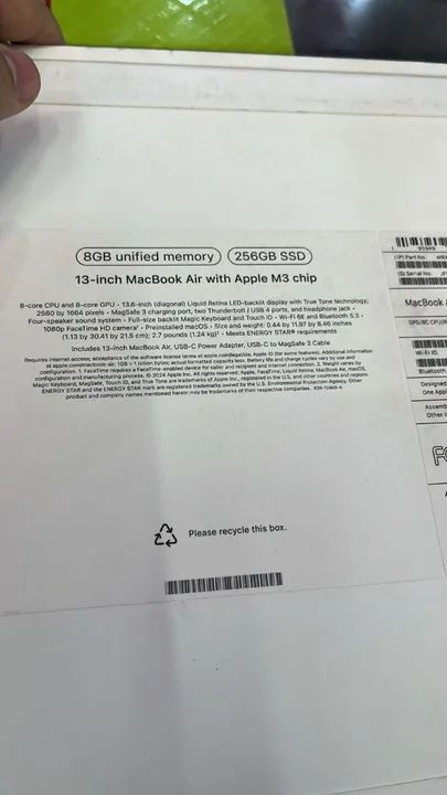 MacBook Air M3 256gb Lacrado garantia de 01 Ano Aplle - Foto 2