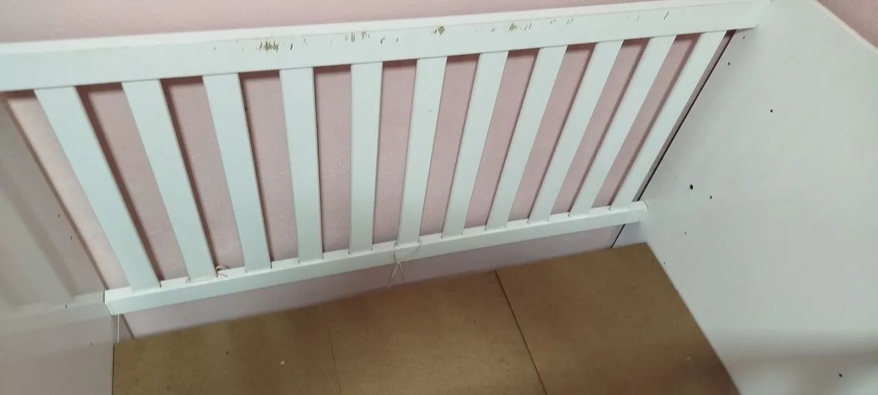 Berço de Bebê Branco Usado - Foto 4