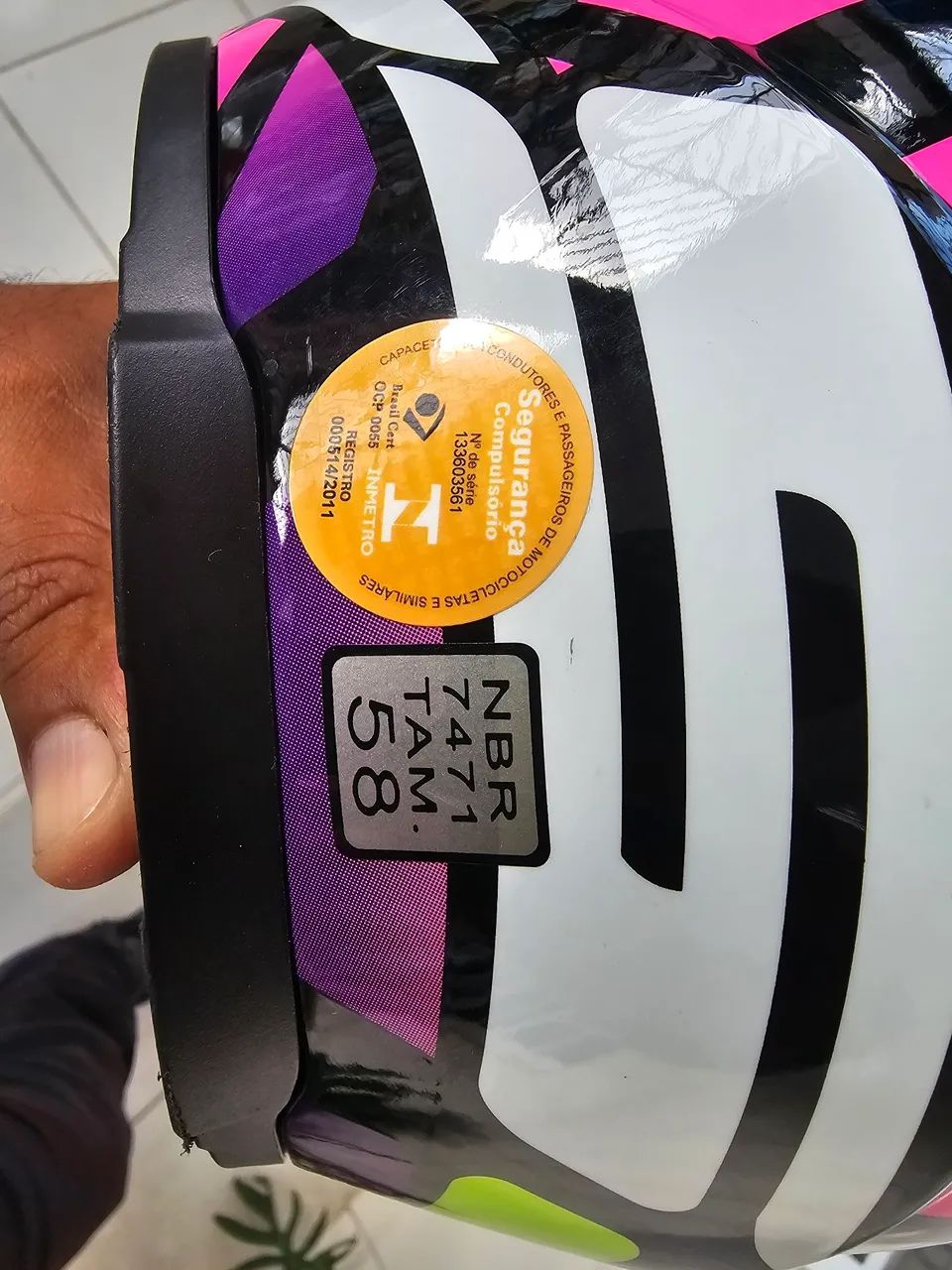 Capacete para Moto - Preto com Rosa - Foto 5