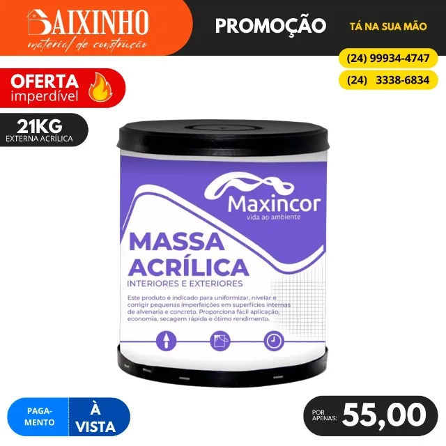 Massa Corrida Acrílica 21KG Maxincor