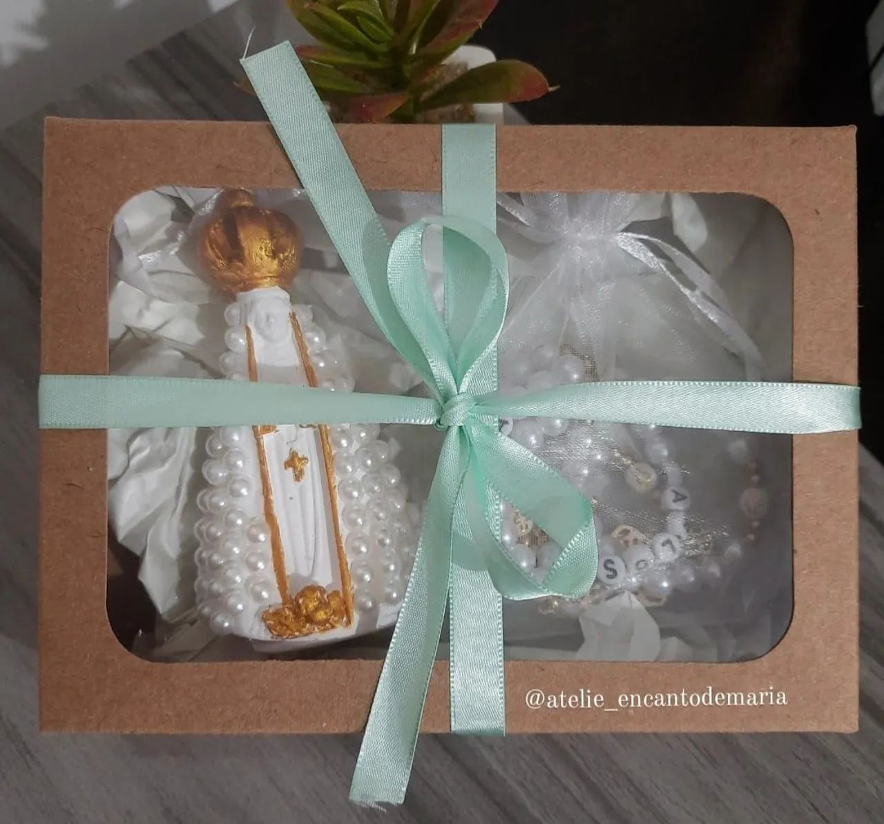 Kit Convite Padrinhos Batismo/Crisma - Terço Personalizado - Foto 3