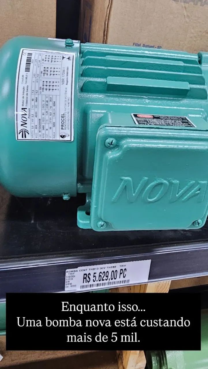 Bomba centrífuga trifásico 3CV 3500RPM - Foto 2