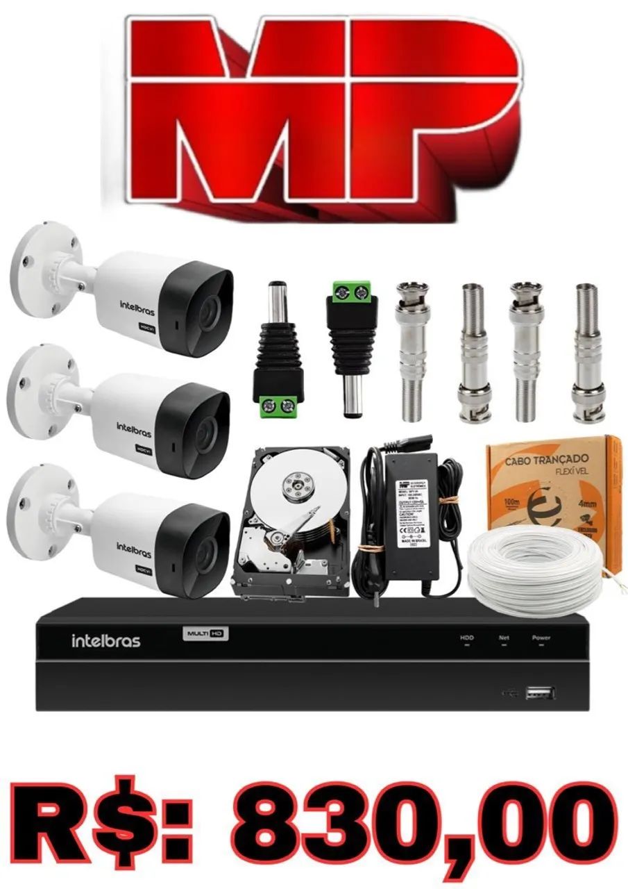 Kit Câmeras de Segurança Intelbras Completo - 830,00