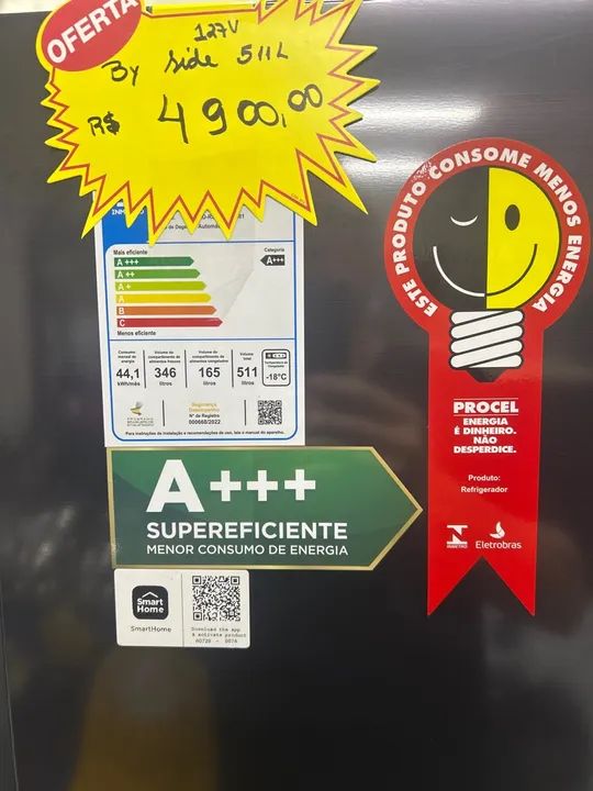 Refrigerador by side novo 511 l só 4200 - Foto 4