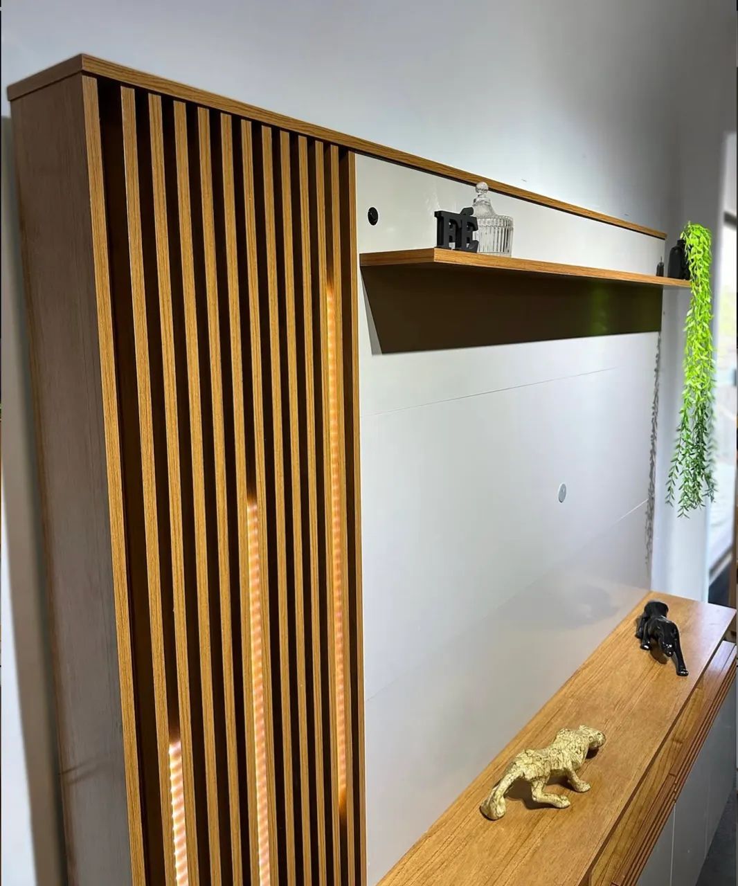 Home Absoluto Larg. 2.00m Ripado C/ Led para TV até 65 Polegadas  - Foto 3