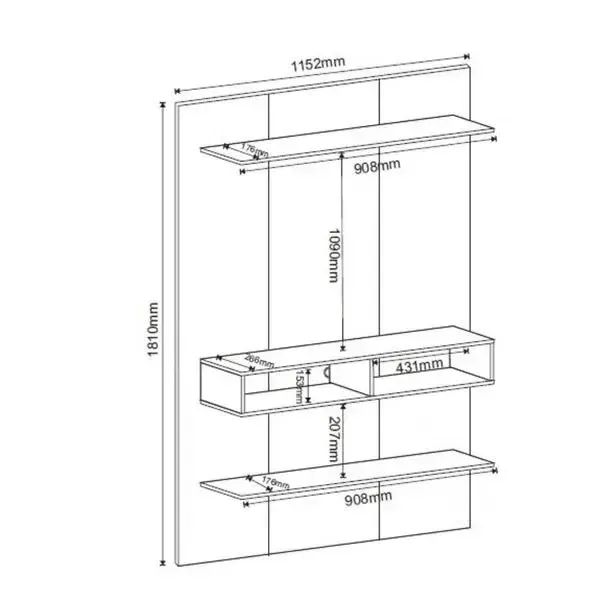 Painel Byte Off White/Mel - Foto 2