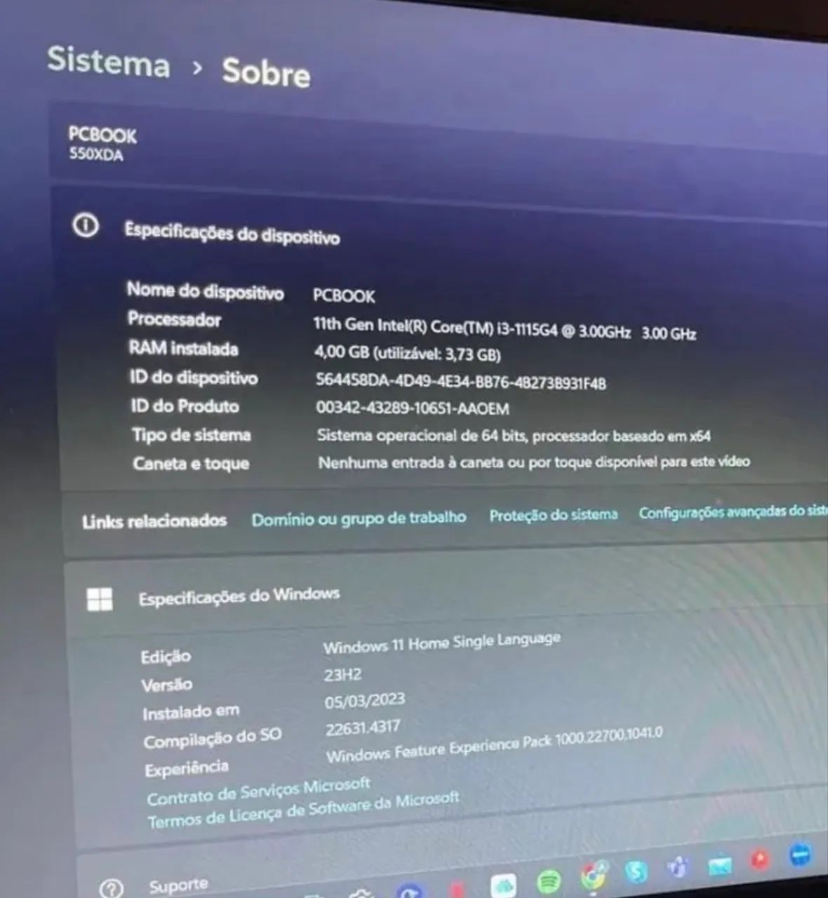 Notebook Core I3