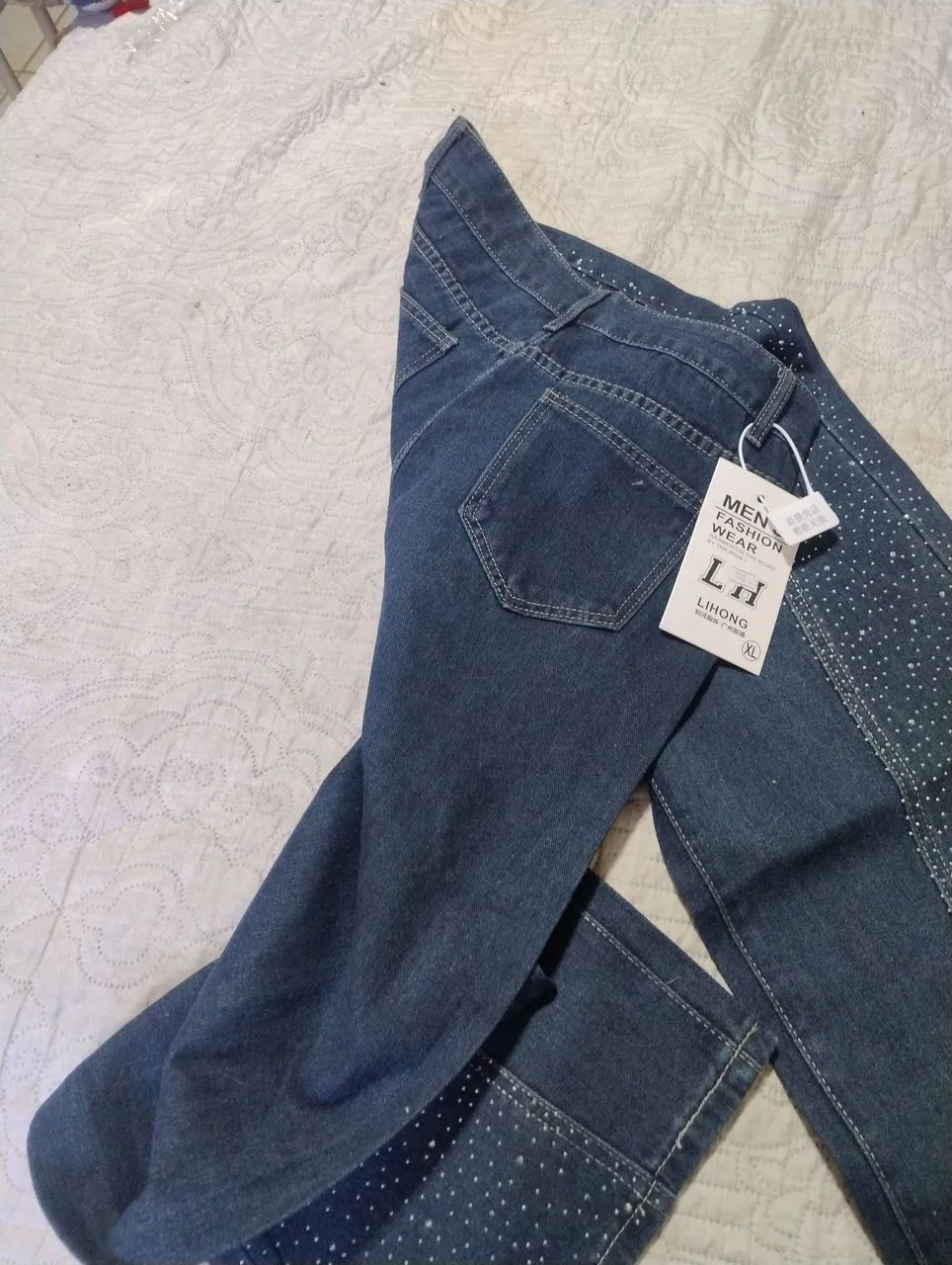 Calça jeans com brilho strass 40 nova - Foto 4