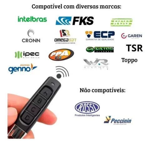 Controles Remotos Universal Portão Eletronico 433mhz Preto - Foto 5