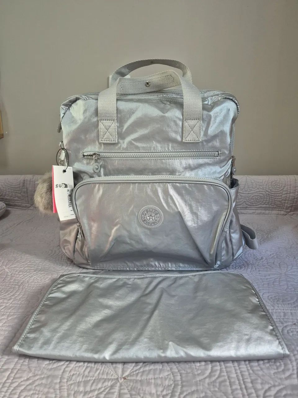 Mochila Maternidade Kipling Audrie Prata 