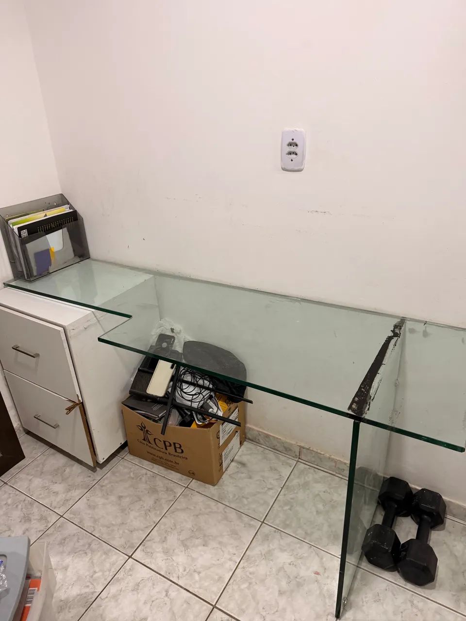 Mesa de trabalho ou estudo, de vidro - Foto 3