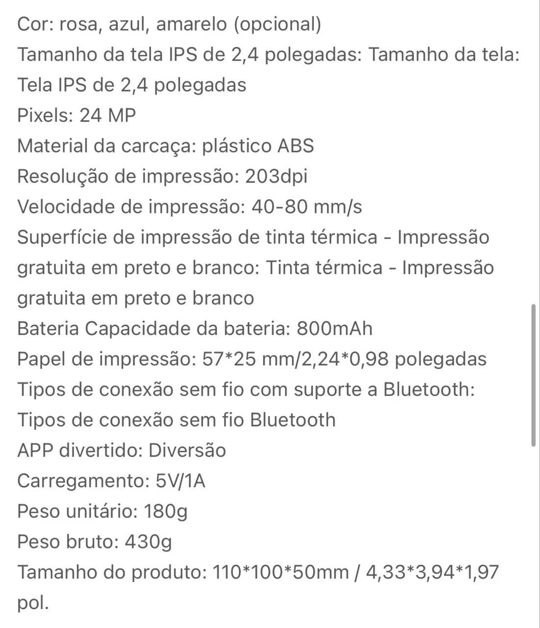 Câmera infantil com impressão de foto - Foto 2