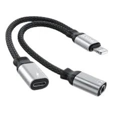 Adaptador duplo de Carregador e Áudio para iPhone