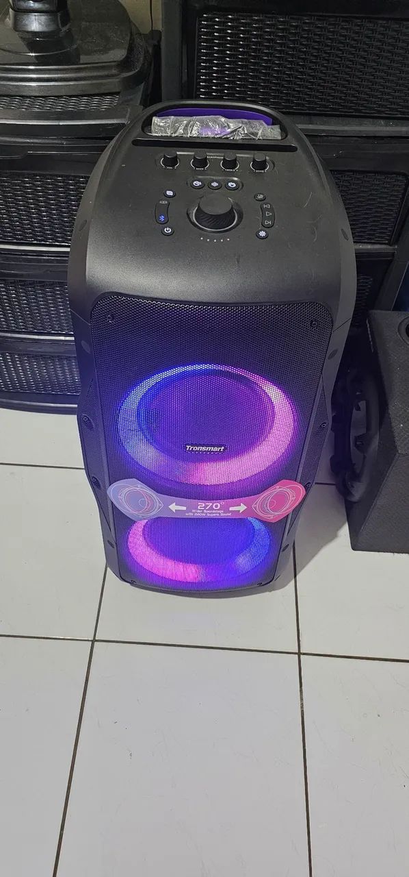 Caixa de som Tronsmart Halo 300. 240W RMS. 20H de bateria. Aberta so para fotos e teste. - Foto 4