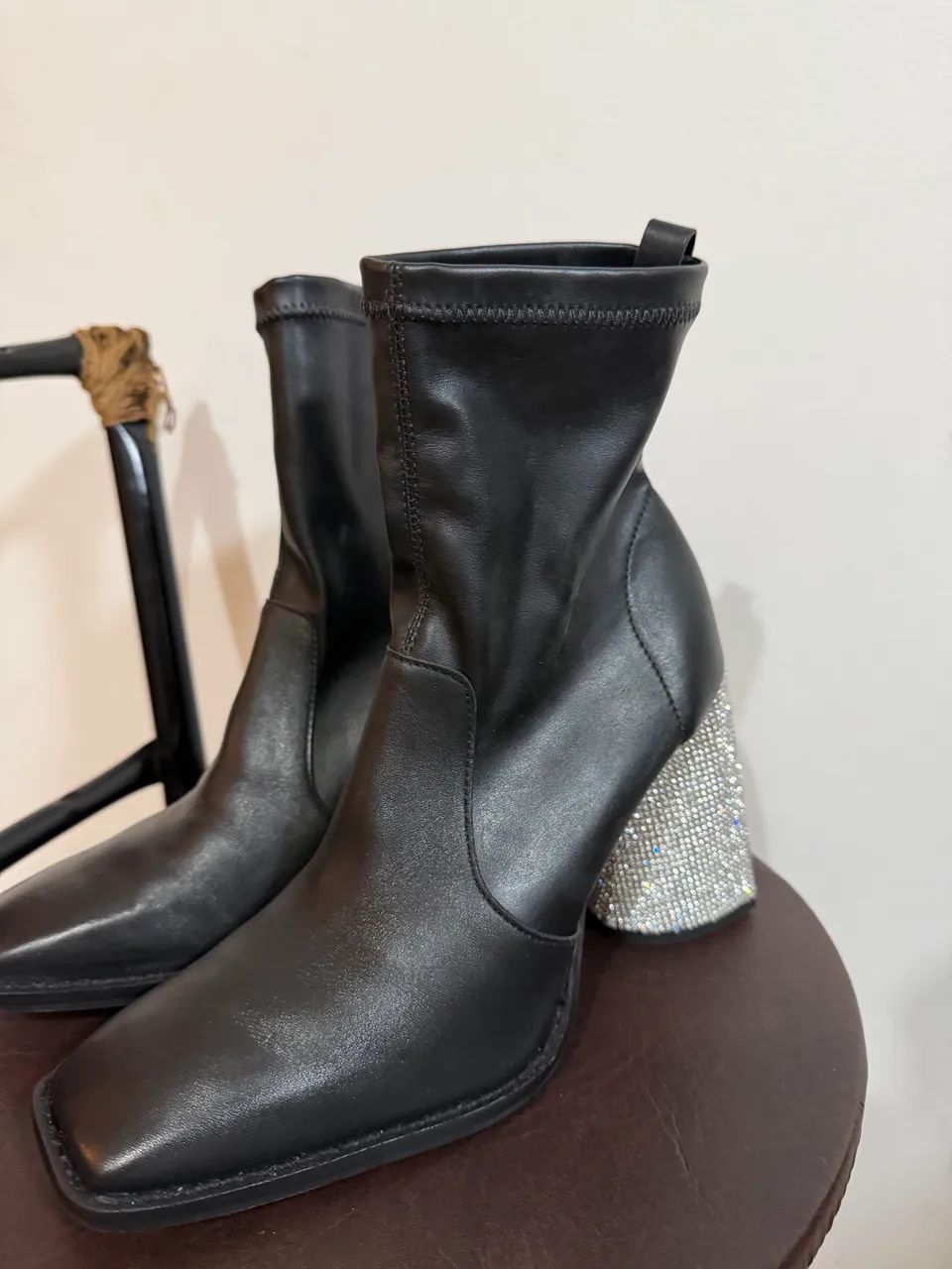 bota santa lolla shiny couro preta 36