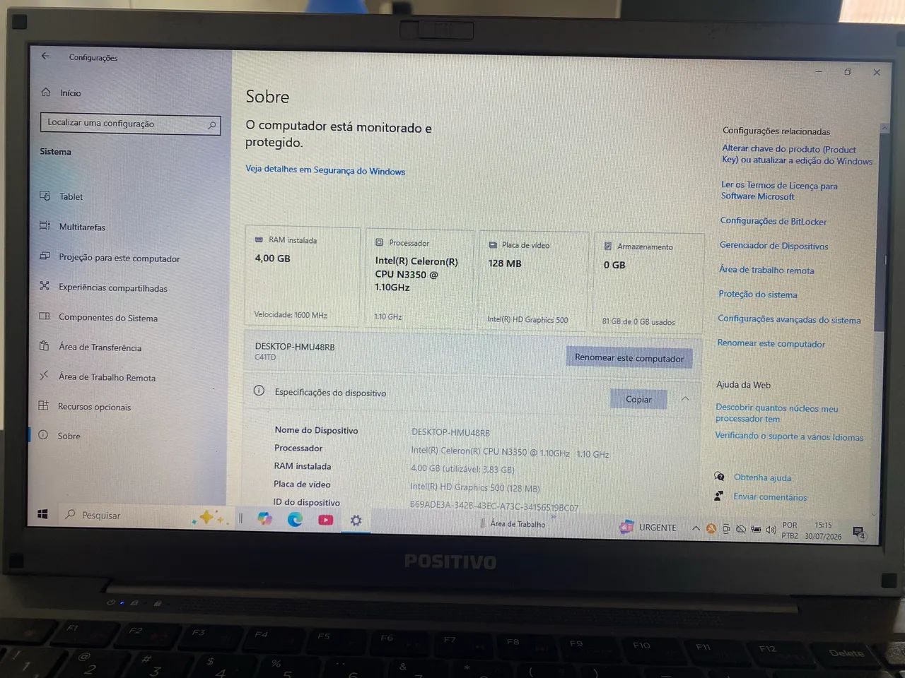 Notebook positivo celeron - Foto 3