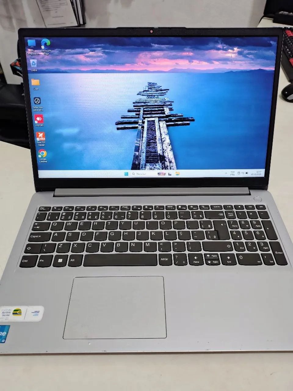 Notebook Lenovo Core i3 12th, 8 RAM DDR4, 256 GB Nvme, tela 15.6 polegadas 