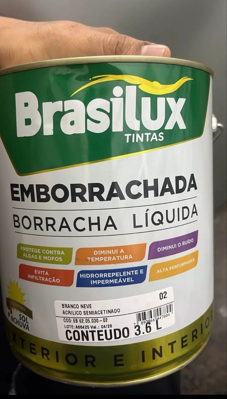 Tinta emborrachada líquida branco neve 