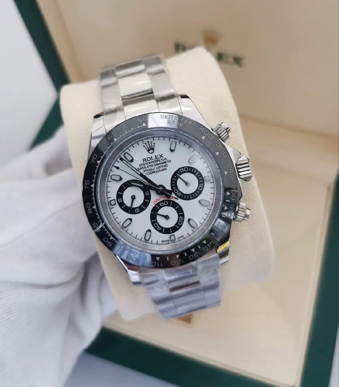 Rolex Daytona Panda 40mm Automático Premium AAA+ Aço Safira