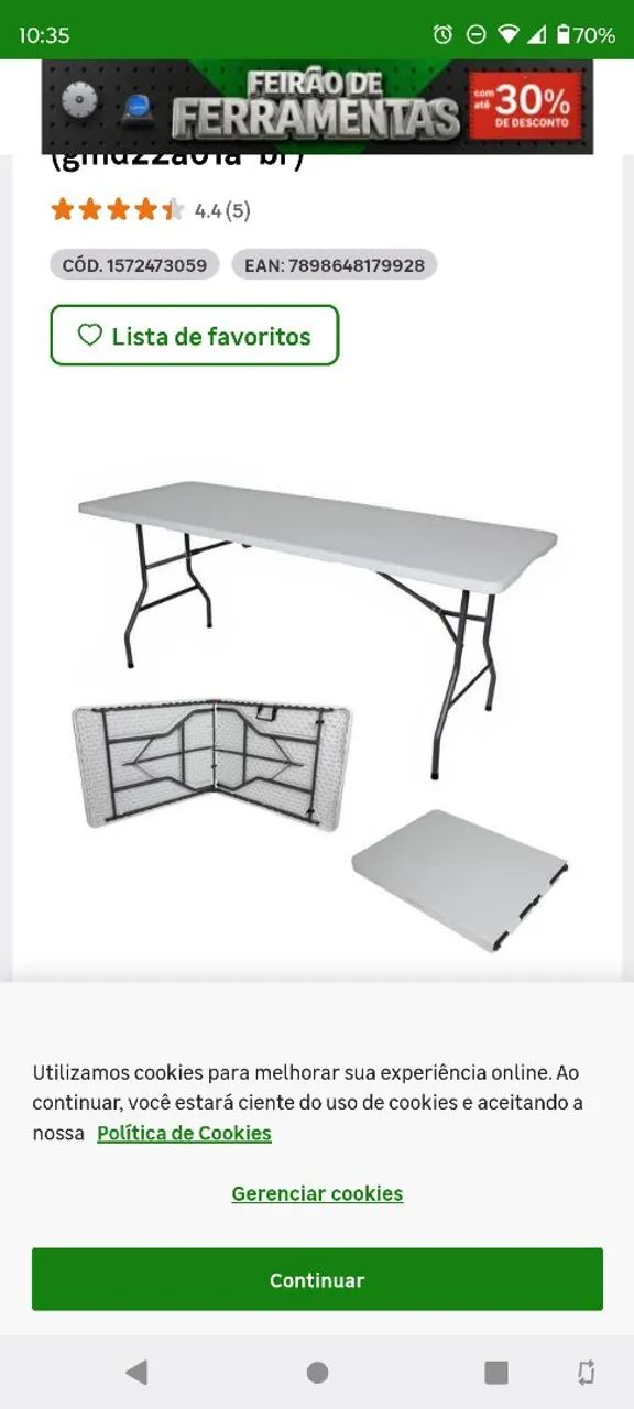 Mesa dobrável grande