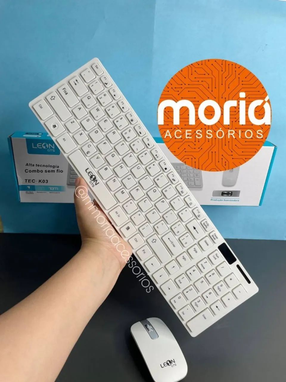Kit Teclado e Mouse Sem Fio Receptor Usb Wireless Teclado Numérico Separado ABNT2 - Foto 3