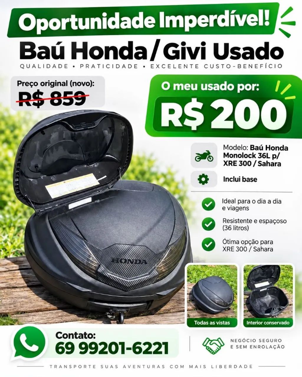 Top Box Original Honda de 36 Litros