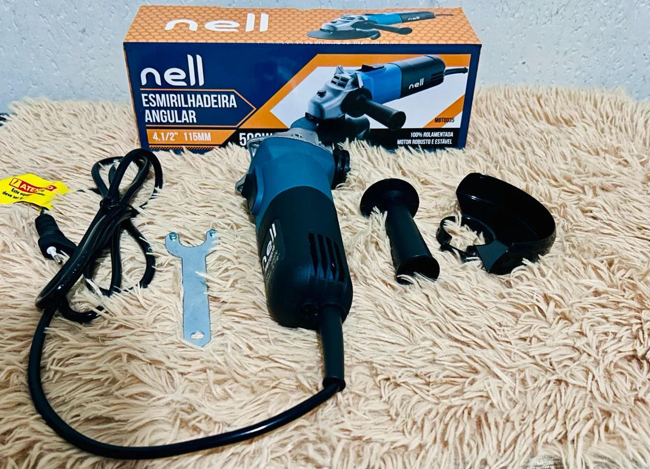 Esmerilhadeira Nell Angular 500W 4 1/2" (115mm) com Acessórios  - Foto 2