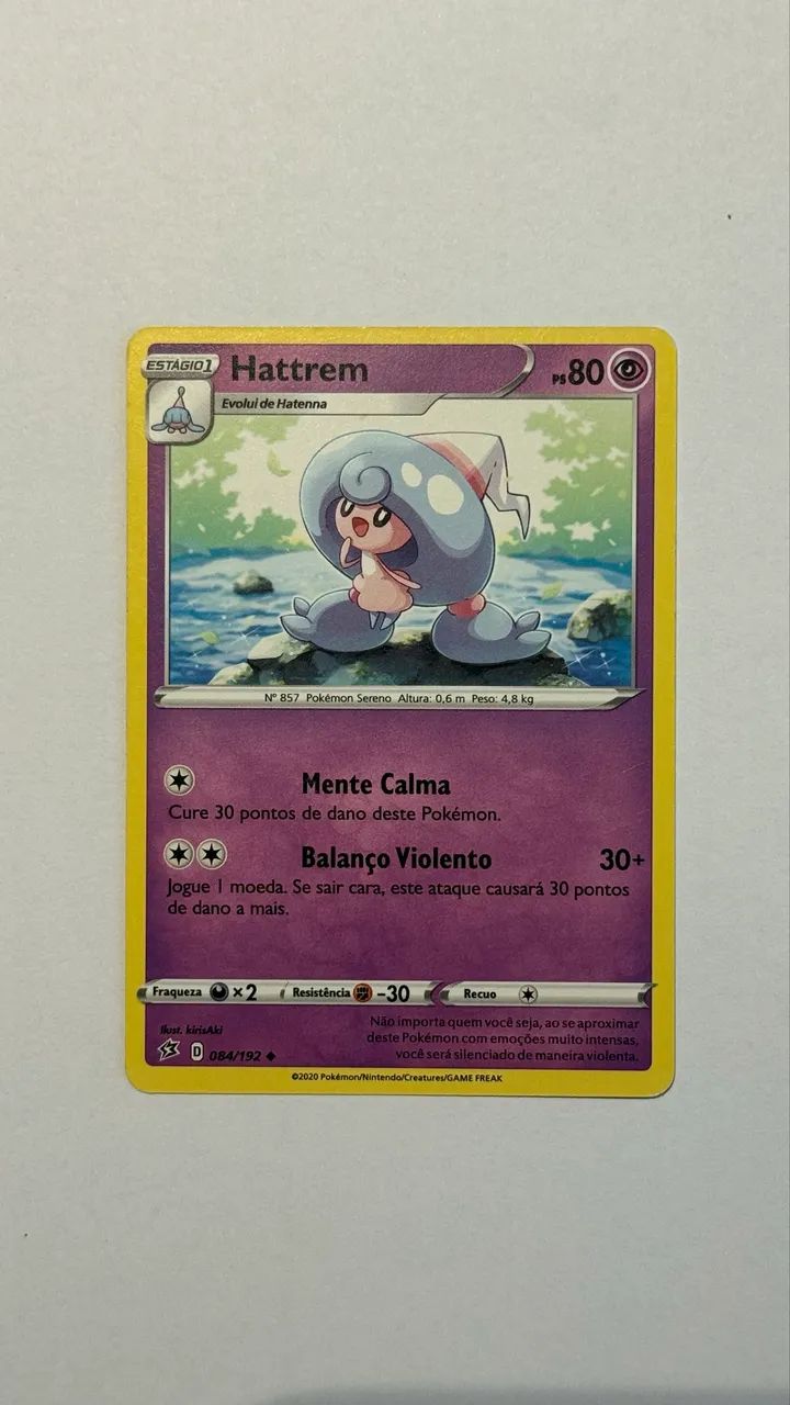 Cartas Pokémon Cadeia de Evolução HATTERENE Vmax - Foto 3