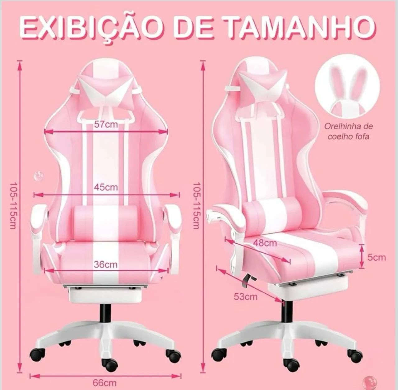 Cadeira gamer rosa - Foto 2
