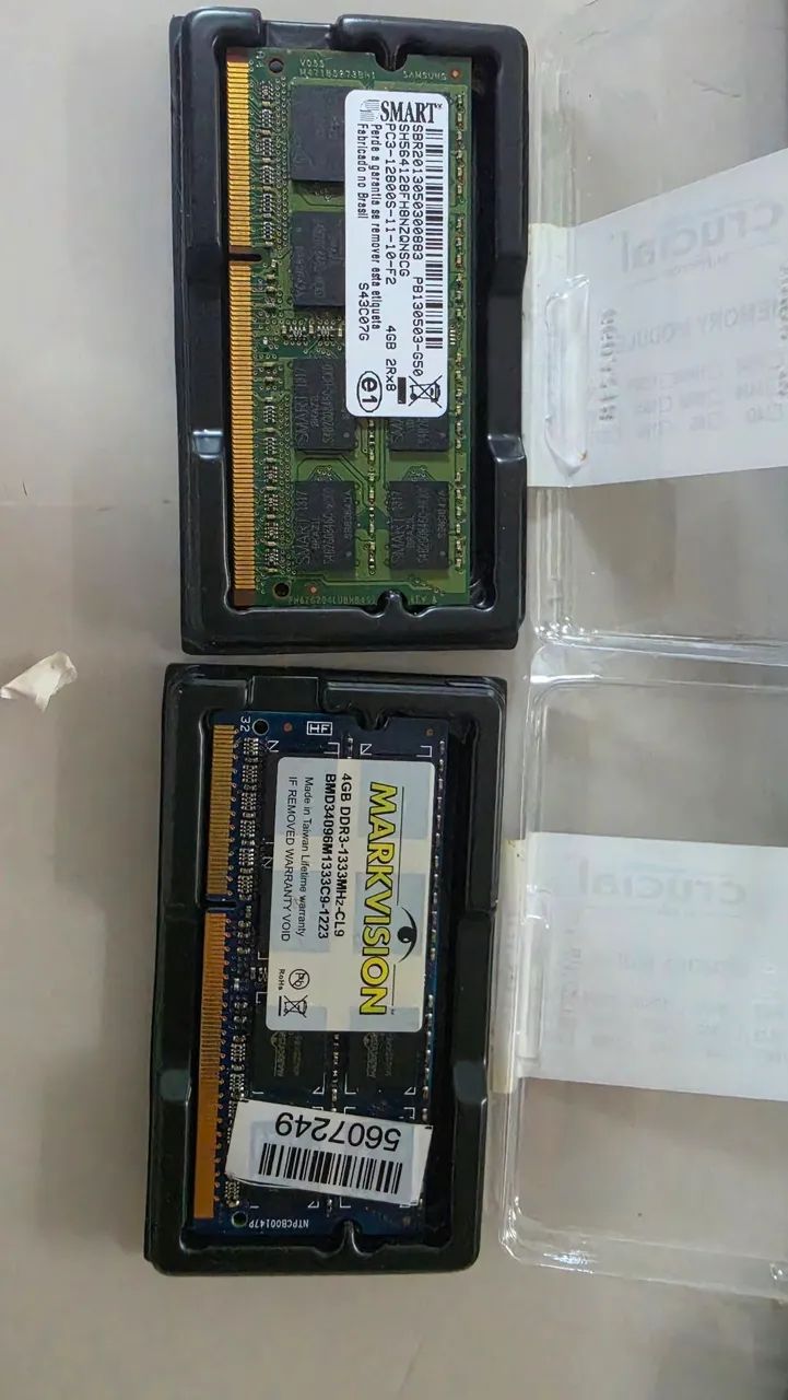 Duas Memórias ddr 3 4 gigas